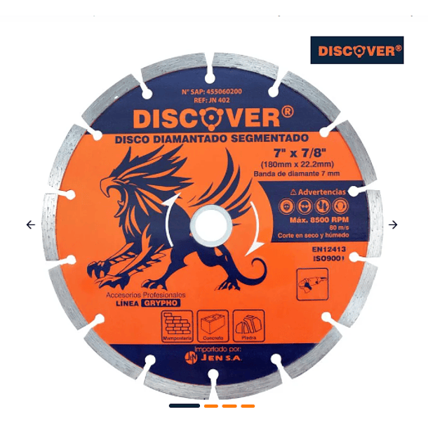 DISCO DIAMANTADO SEGMENTADO DISCOVER 7