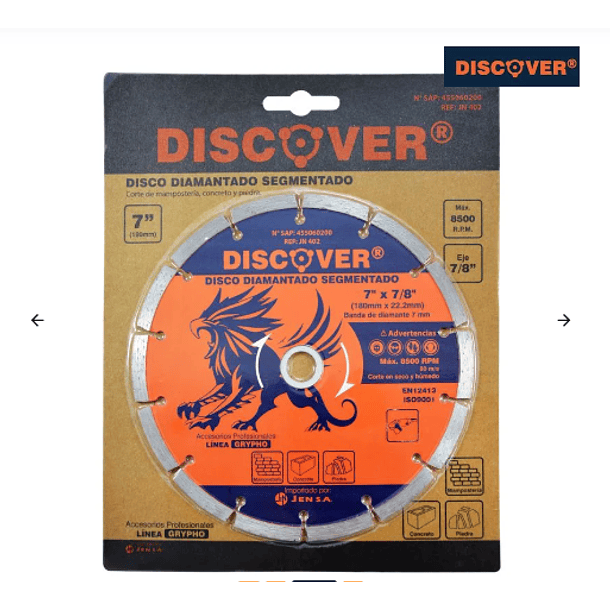 DISCO DIAMANTADO SEGMENTADO DISCOVER 7