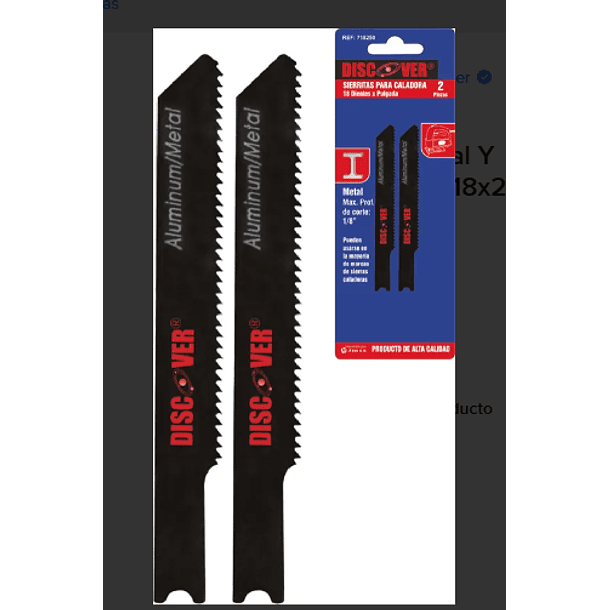 CUCHILLA CALADORA DISCOVER JGO 2 PZA METAL-ALUM  495021800