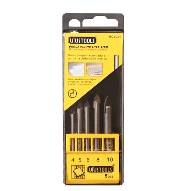 JGO BROCAS VIDRIO UYUSTOOL 5PCS 4-10MM LISO BCVL51