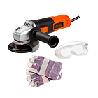 PROMO BYD PULIDORA 41/2 G720B3+ GAFAS+GUANTES+ESTUCHE+10 DISCOS G720K-B3N 1