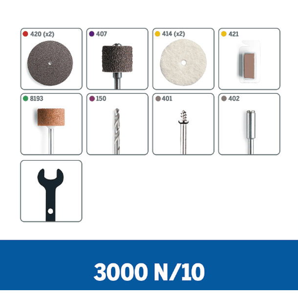 MOTOR TOOL DREMEL 3000 N/10 KIT 10 ACCESORIOS F013.300.0PA-000 2
