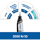 MOTOR TOOL DREMEL 3000 N/10 KIT 10 ACCESORIOS F013.300.0PA-000 3