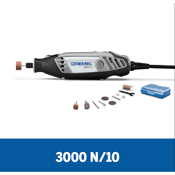 MOTOR TOOL DREMEL 3000 N/10 KIT 10 ACCESORIOS F013.300.0PA-000 1