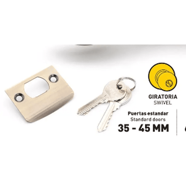 CERRADURA COVO POMO TUBULAR DORADO DL-6871B-AB 2