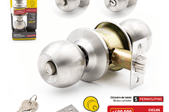 CERRADURA COVO POMO CILINDRICA SATIN DL-3871B-SS