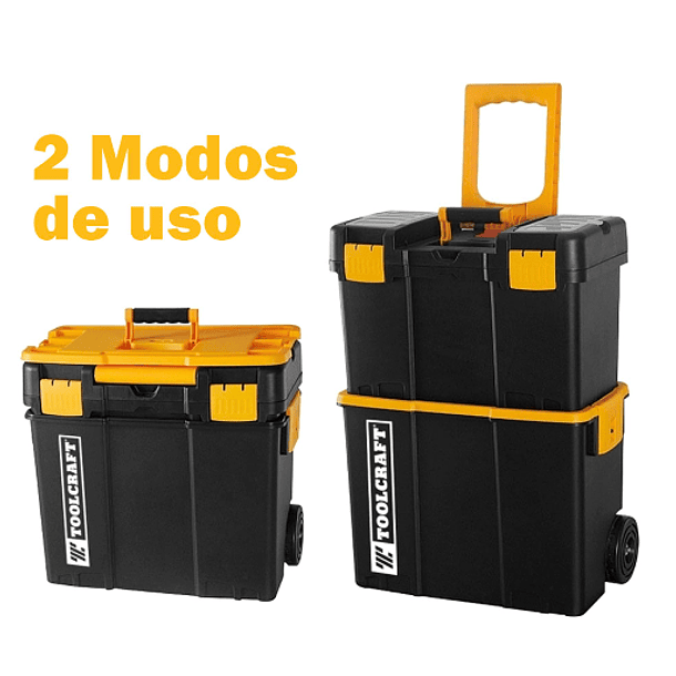 CAJA HERRAMIENTAS TOOLCRAFT PLASTICA 2 EN 1 CON RUEDAS 25