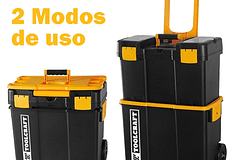 CAJA HERRAMIENTAS TOOLCRAFT PLASTICA 2 EN 1 CON RUEDAS 25