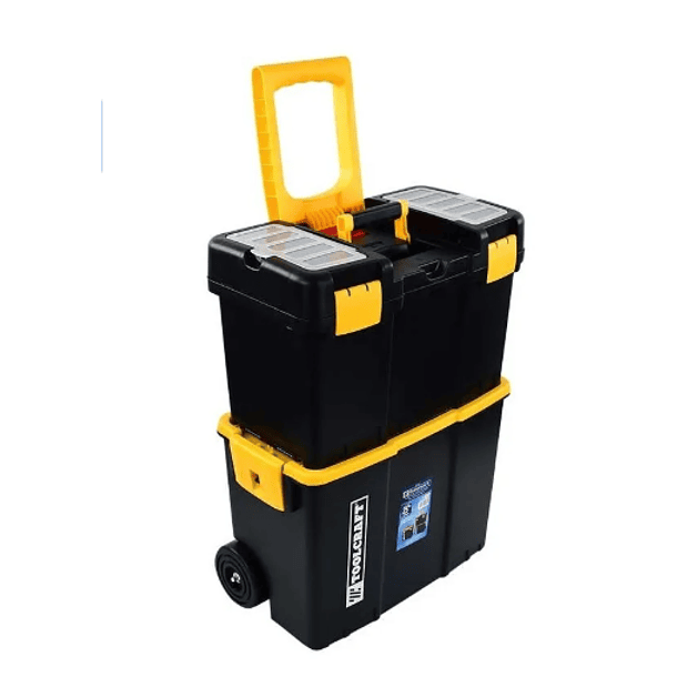 CAJA HERRAMIENTAS TOOLCRAFT PLASTICA 2 EN 1 CON RUEDAS 25