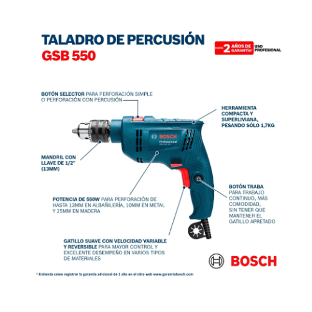 PROMO E-COMERCE TALADRO BOSCH 1/2