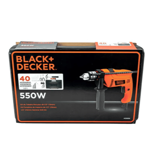 TALADRO BLACK AND DECKER 1/2 HD565K-B3 550W+40 ACCESORIOS 2