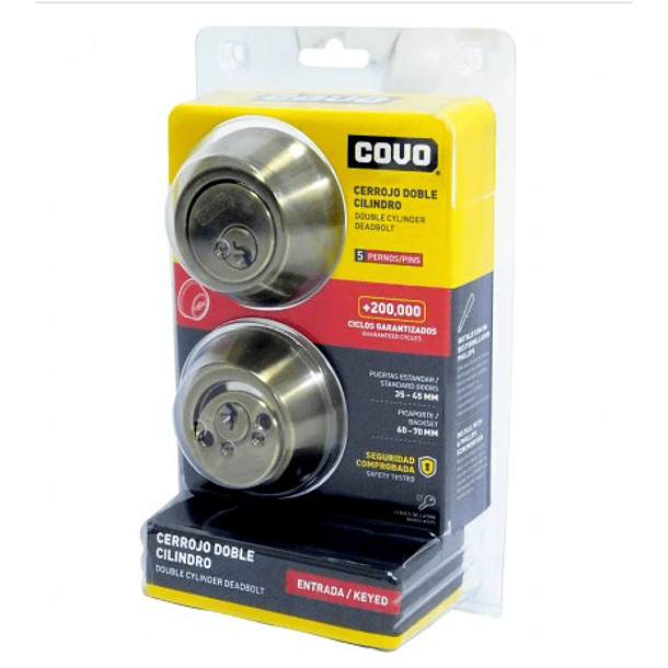 CERROJO COVO DOBLE CILINDRO ANTIQUE JM-102B-AC
