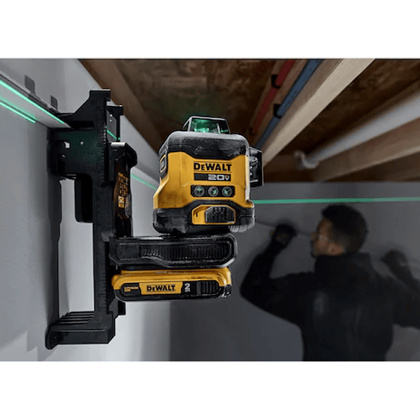 NIVEL LASER DEWALT 20V MAX 3 X 360 LUZ VERDE+BATERIA+CARGADOR DCLE34031B 2