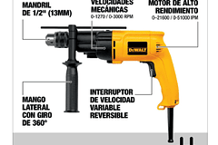 TALADRO DEWALT 1/2 VELOCIDAD VARIABLE 800W DW505C-B3