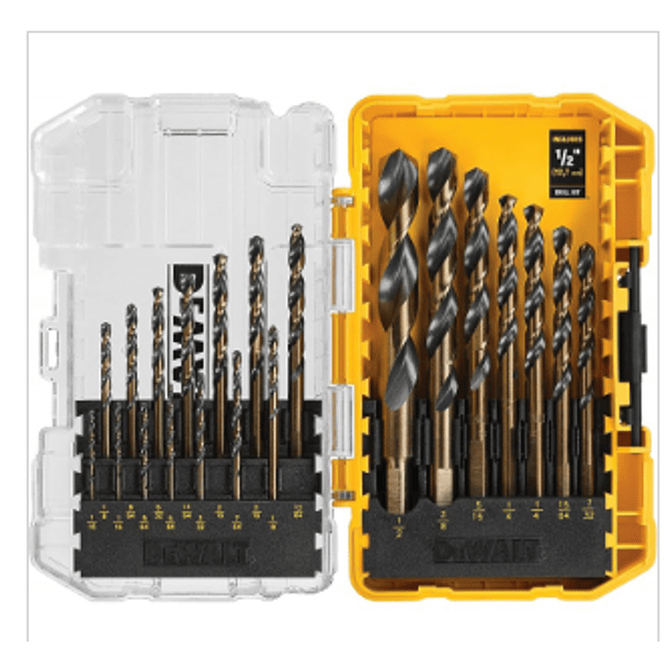 JGO BROCAS HSS DEWALT OXIDO NEGRO-ORO 21 PZAS DWA1181