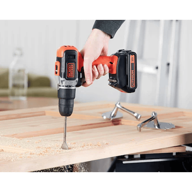 TALADRO BLACK AND DECKER PERCUTOR 3/8 INALAMBRICO 20V LI-ION 2VELOCIDAD BDC704C1- 2
