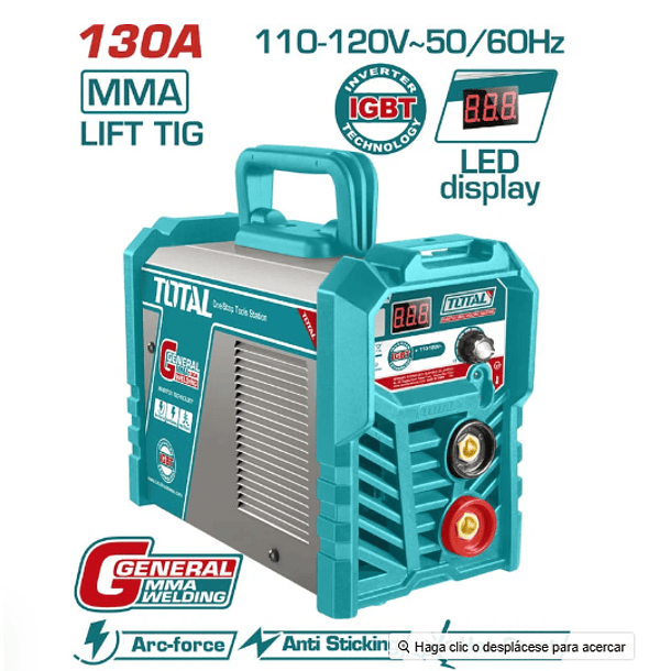 EQUIPO SOLDAR INVER TOTAL DIGITAL 130A (MMA-LIFT TIG) 110-120V SUPER TOTAL UTW213