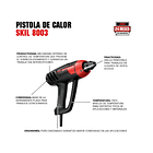 PISTOLA CALOR SKIL 1200W 50°-400°C+BOQUILLAS+MALETIN F012.800.3AF-000 2