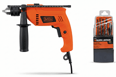 TALADRO 1/2 HD555 550W VVR+SET BROCAS 15555E X13 HD555-B3D