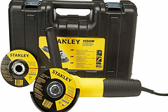 STANLEY PULIDORA 41/2 ESTUCHE PLASTICO 1050W + 2 DISCOS SGS1045K-B3