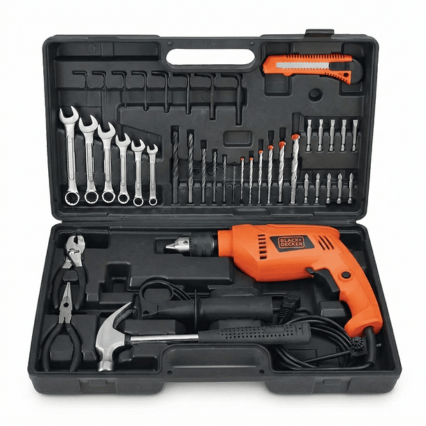 TALADRO BLACK AND DECKER 1/2 HD565K-B3 550W+40 ACCESORIOS
