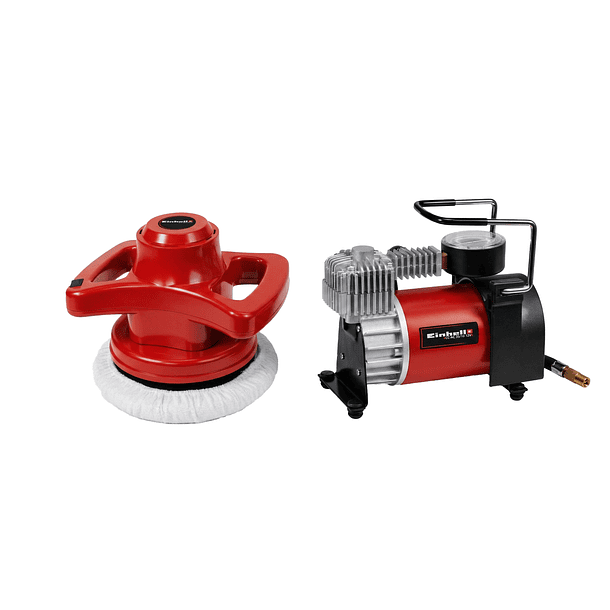 PROMO EINHELL AUTOMOTRIZ COMPRESOR CC-AC 35/10 12V+POLICHADORA CC-PO 90+CABLES DE