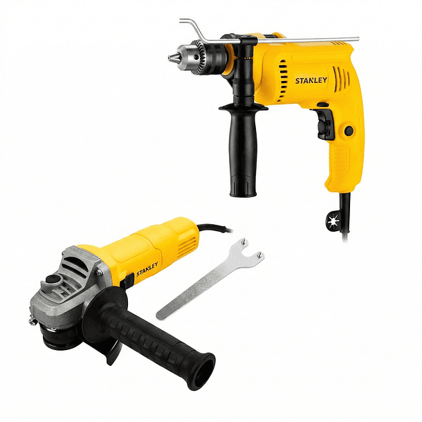 TALADRO STANLEY 1/2 700W SDH700-B3+PULIDORA 4 1/2 620W SG6115-B3 SDH700-B3F