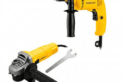 TALADRO STANLEY 1/2 700W SDH700-B3+PULIDORA 4 1/2 620W SG6115-B3 SDH700-B3F