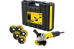 PULIDORA STANLEY 41/2 750W +5DISCOS+CAJA PLASTICA SG7115KD-B3