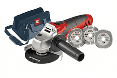 PULIDORA EINHELL 850 W 11000 RPM  TC-AG 125 + MALETIN LONA +SET DE 3 DISCOS