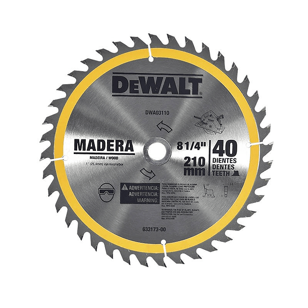 DISCO SIERRA CIRCULAR DEWALT 8 1/4 X 24 D X 5/8 DWA03100
