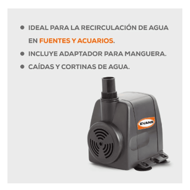 ELECTROBOMBA EVANS SUM P/FUENTE 30 WATS 110V AQUA30W 2