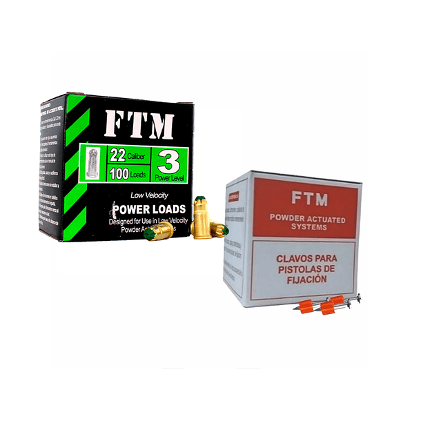 CARGAS VERDES CAL 22 + CLAVOS CAJA X 100 UNDS NIVEL 3