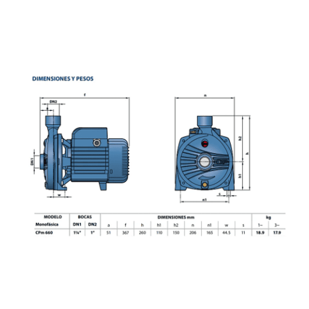ELECTROBOMBA CENTRIFUGA PEDROLLO 2HP MONOFASICA 110/220V SUCCION 1 1/4 X 1! CPM66 3