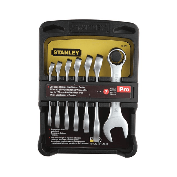 JGO LLAVES MIXTAS STANLEY MM 7 PZAS 90-651 CORTAS