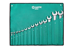 JGO LLAVES MIXTAS SATA ESPEJO 14PZAS 10-32 MM EN LONA ST09062-02