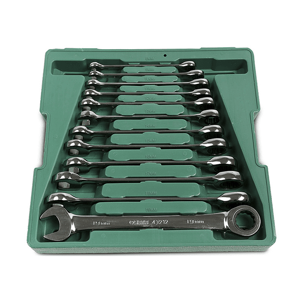 JGO LLAVES TIPO RATCHET SATA MM 8 A 19 12 PZS GL09040EM (ST09040-02)