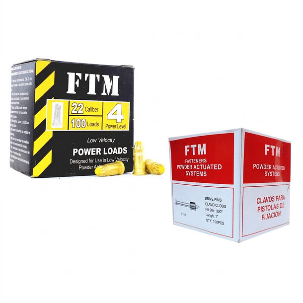 CARGAS AMARILLAS CAL 22+CLAVOS CAJA X 100 UNDS NIVEL 4