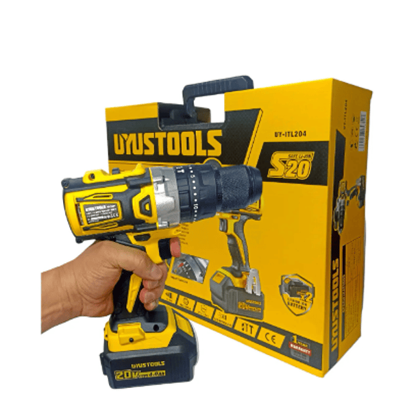 TALADRO IMPACTO INA. BRUSHLESS UYUSTOOLS 13mm 60N.m 20V/ 2 BATE 2.0Ah  UY-ITL204 1