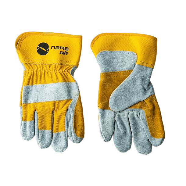 GUANTE CARNAZA NARA NS1100402 DRILL AMARILLO REFORZADO 10.5PUL