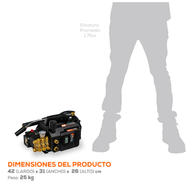 HIDROLAVADORA EVANS 1500 PSI 8 LPM 125/110V 1F 2HP HI08L15ME200 2