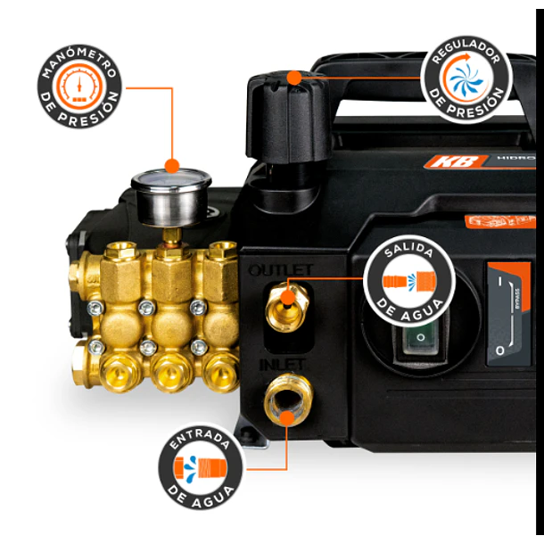 HIDROLAVADORA EVANS 1500 PSI 8 LPM 125/110V 1F 2HP HI08L15ME200 1