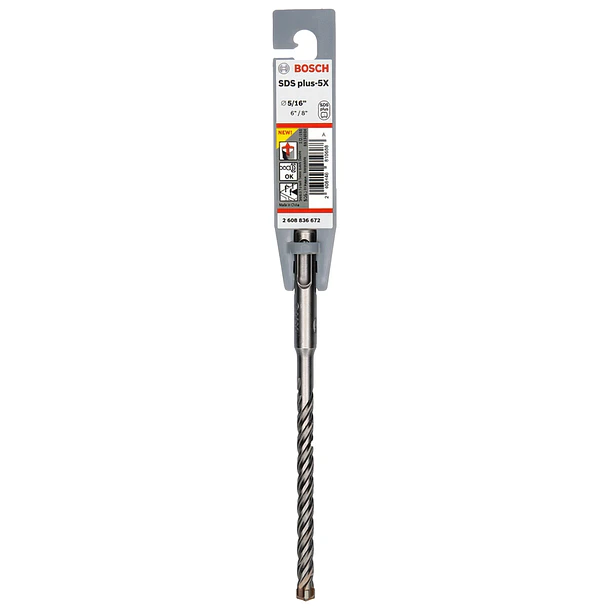 BROCA ROTOMARTILLO BOSCH SDS PLUS 5X 5/16 X 6 X 8 REF 6672