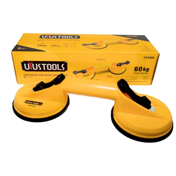 VENTOSA UYUSTOOL ALUMINIO DOBLE PARA VIDRIO 60KG VEL060