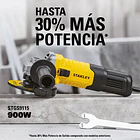 PROMO STANLEY PULIDORA 4 1/2 900W  120 V -60HZ STGS9115-B3 2