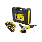 PULIDORA STANLEY 41/2 750W +5DISCOS+10DISCOS CAJA PLASTICA SG7115KD-B3A 1