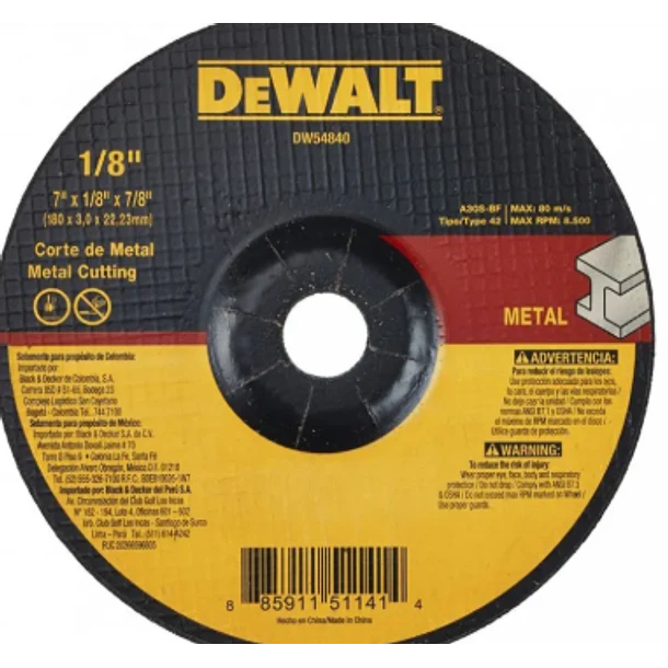 PRECIO ESPECIAL DISCO DEWALT 1/8 X 7 METAL DW54840 2