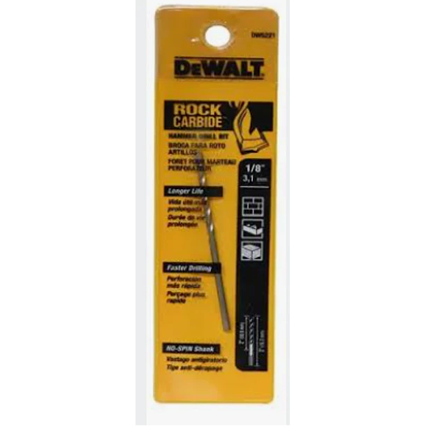 BROCA MURO DEWALT 1/8 X 3PUL DW5221::Y 2