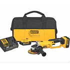 PULIDORA DEWALT INAL 4.1/2 20V MAX +CARGADOR +2 BATERIAS 5AH DCG412P2 DESCON  2