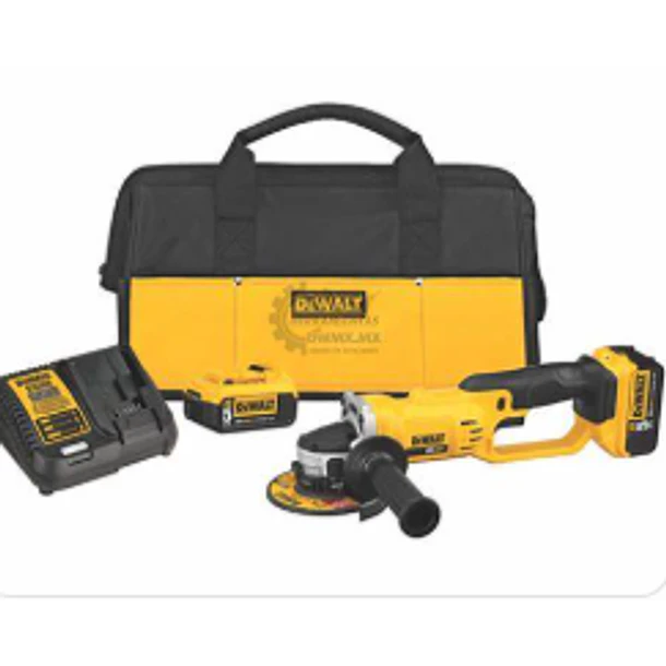 PULIDORA DEWALT INAL 4.1/2 20V MAX +CARGADOR +2 BATERIAS 5AH DCG412P2 DESCON  2